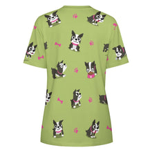 Load image into Gallery viewer, Boston Terrier Love All Over Print Women&#39;s Cotton T-Shirt - 4 Colors-Apparel-Apparel, Boston Terrier, Shirt, T Shirt-3