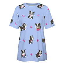 Load image into Gallery viewer, Boston Terrier Love All Over Print Women&#39;s Cotton T-Shirt - 4 Colors-Apparel-Apparel, Boston Terrier, Shirt, T Shirt-4