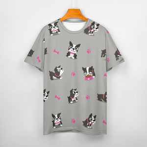 Boston Terrier Love All Over Print Women's Cotton T-Shirt - 4 Colors-Apparel-Apparel, Boston Terrier, Shirt, T Shirt-13