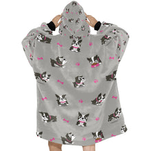 Load image into Gallery viewer, Boston Terrier Love Blanket Hoodie for Women-Apparel-Apparel, Blankets-3
