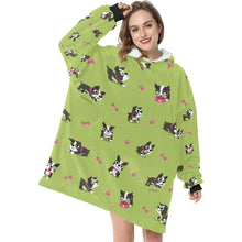 Load image into Gallery viewer, Boston Terrier Love Blanket Hoodie for Women-Apparel-Apparel, Blankets-13