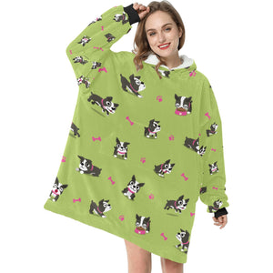 Boston Terrier Love Blanket Hoodie for Women-Apparel-Apparel, Blankets-13