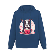 Load image into Gallery viewer, Boston Terrier Love Brew Women&#39;s Cotton Fleece Hoodie Sweatshirt-Apparel-Apparel, Boston Terrier, Hoodie, Sweatshirt-Navy Blue-XS-4