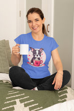 Load image into Gallery viewer, Boston Terrier Love Brew Women&#39;s Cotton T-Shirts - 5 Colors-Apparel-Apparel, Boston Terrier, Shirt, T Shirt-Blue-Small-3