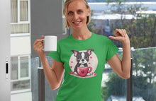 Load image into Gallery viewer, Boston Terrier Love Brew Women&#39;s Cotton T-Shirts - 5 Colors-Apparel-Apparel, Boston Terrier, Shirt, T Shirt-Green-Small-5