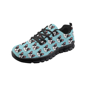 Boston Terrier Love Women's Sneakers-Footwear-Boston Terrier, Dogs, Footwear, Shoes-Blue with Black Soles-8.5-1