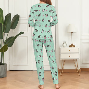 Boston Terrier Love Women's Soft Pajama Set - 4 Colors-Pajamas-Apparel, Boston Terrier, Pajamas-XS-PaleTurquoise-12