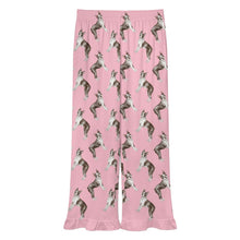 Load image into Gallery viewer, Boston Terrier Pajama Pants for Women - Ruffle Hem Design - Watercolor Elegance Boston Terriers-Pajamas-Apparel,Boston Terrier,Dog Mom Gifts,Pajamas-10