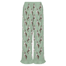 Load image into Gallery viewer, Boston Terrier Pajama Pants for Women - Ruffle Hem Design - Watercolor Elegance Boston Terriers-Pajamas-Apparel,Boston Terrier,Dog Mom Gifts,Pajamas-16