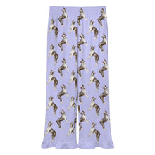 Load image into Gallery viewer, Boston Terrier Pajama Pants for Women - Ruffle Hem Design - Watercolor Elegance Boston Terriers-Pajamas-Apparel,Boston Terrier,Dog Mom Gifts,Pajamas-19