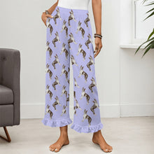 Load image into Gallery viewer, Boston Terrier Pajama Pants for Women - Ruffle Hem Design - Watercolor Elegance Boston Terriers-Pajamas-Apparel,Boston Terrier,Dog Mom Gifts,Pajamas-21
