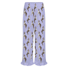 Load image into Gallery viewer, Boston Terrier Pajama Pants for Women - Ruffle Hem Design - Watercolor Elegance Boston Terriers-Pajamas-Apparel,Boston Terrier,Dog Mom Gifts,Pajamas-22