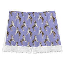 Load image into Gallery viewer, Boston Terrier Shorts for Women - Lace Trim Design - Watercolor Elegance Boston Terriers-Pajamas-Apparel,Boston Terrier,Dog Mom Gifts,Pajamas-11