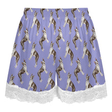Load image into Gallery viewer, Boston Terrier Shorts for Women - Lace Trim Design - Watercolor Elegance Boston Terriers-Pajamas-Apparel,Boston Terrier,Dog Mom Gifts,Pajamas-13