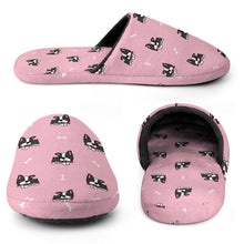 Load image into Gallery viewer, Boston Terrier Slippers for Women - Boston Terrier Daydreams - Flannel-Accessories,Boston Terrier,Dog Mom Gifts,Slippers-14