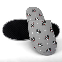 Load image into Gallery viewer, Boston Terrier Slippers for Women - Boston Terrier Daydreams - Flannel-Accessories,Boston Terrier,Dog Mom Gifts,Slippers-9