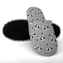 Load image into Gallery viewer, Boston Terrier Slippers for Women - Boston Terrier Whimsy Walk - Flannel-Accessories,Boston Terrier,Dog Mom Gifts,Slippers-9