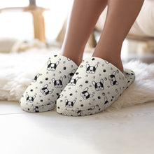 Load image into Gallery viewer, Boston Terrier Slippers for Women - Boston Terrier Whimsy Walk - Flannel-Accessories,Boston Terrier,Dog Mom Gifts,Slippers-1