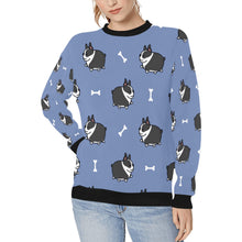 Load image into Gallery viewer, Plumpy Boston Terrier Love Women&#39;s Sweatshirt - 2 Colors-Apparel-Apparel, Boston Terrier, Sweatshirt-Blue-S-2