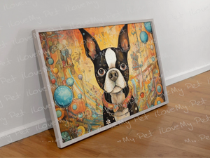 Boston Terrier Timekeeper Wall Art Poster-Art-Boston Terrier, Dog Art, Home Decor, Poster-2