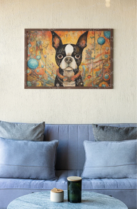 Boston Terrier Timekeeper Wall Art Poster-Art-Boston Terrier, Dog Art, Home Decor, Poster-4
