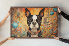 Load image into Gallery viewer, Boston Terrier Timekeeper Wall Art Poster-Art-Boston Terrier, Dog Art, Home Decor, Poster-Light Canvas-Tiny - 8x10&quot;-1