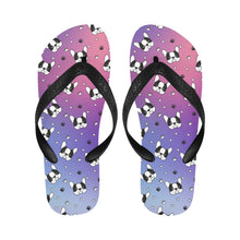 Load image into Gallery viewer, Boston Terrier Whimsy Walk Unisex Flip Flop Slippers - 5 Colors-Footwear-Accessories, Boston Terrier, Slippers-Midnight Blush (deep purple to pink)-S-2