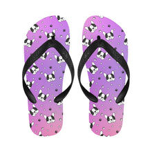 Load image into Gallery viewer, Boston Terrier Whimsy Walk Unisex Flip Flop Slippers - 5 Colors-Footwear-Accessories, Boston Terrier, Slippers-Vibrant Fuchsia Flow (magenta to purple)-S-3