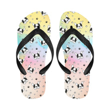Load image into Gallery viewer, Boston Terrier Whimsy Walk Unisex Flip Flop Slippers - 5 Colors-Footwear-Accessories, Boston Terrier, Slippers-Golden Sunrise (yellow to light pink)-S-1