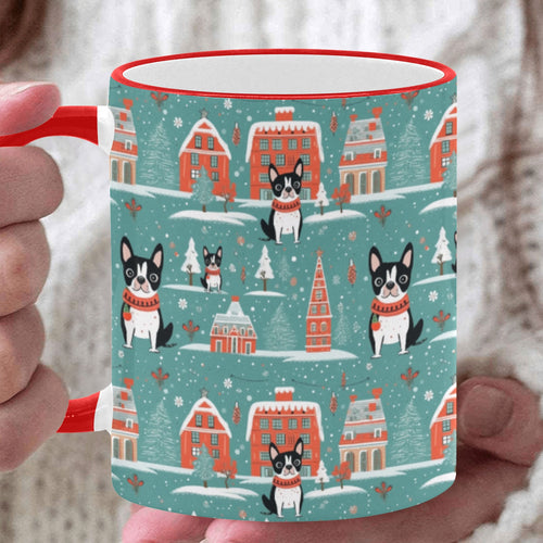 Boston Terrier Winter Wonderland Christmas Coffee Mug-White4-ONE SIZE-1