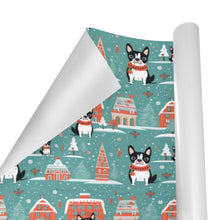 Load image into Gallery viewer, Boston Terrier Winter Wonderland Christmas Gift Wrapping Paper - 2 Rolls-Christmas Ornament-Boston Terrier,Christmas,Wrapping Paper-3