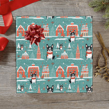 Load image into Gallery viewer, Boston Terrier Winter Wonderland Christmas Gift Wrapping Paper - 2 Rolls-Christmas Ornament-Boston Terrier,Christmas,Wrapping Paper-1