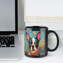 Load image into Gallery viewer, Boston Terrier with Floral Motif Coffee Mug-7