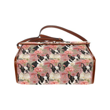 Load image into Gallery viewer, Boston Terriers and Blooms in Pink Shoulder Bag Purse-Accessories-Accessories, Bags, Boston Terrier, Purse-One Size-5