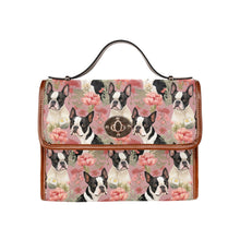 Load image into Gallery viewer, Boston Terriers and Blooms in Pink Shoulder Bag Purse-Accessories-Accessories, Bags, Boston Terrier, Purse-One Size-1