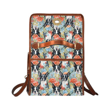 Load image into Gallery viewer, Boston Terriers and Blooms Shoulder Bag Purse-Accessories, Bags, Purse-Black1-ONE SIZE-5