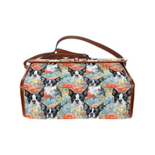 Load image into Gallery viewer, Boston Terriers and Blooms Shoulder Bag Purse-Accessories, Bags, Purse-Black1-ONE SIZE-3