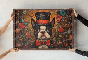 Boston Terrier's Cabinet of Curiosities Wall Art Poster-Art-Boston Terrier, Dog Art, Home Decor, Poster-2
