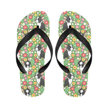 Load image into Gallery viewer, Boston Terriers Garden Stroll Unisex Flip Flop Slippers - 6 Colors-Footwear-Accessories, Boston Terrier, Slippers-Forest Green-S-6
