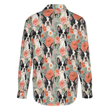 Load image into Gallery viewer, Boston Terriers in a Floral Symphony Women&#39;s Shirt-3