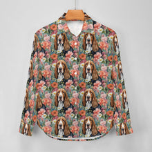 Load image into Gallery viewer, Botanical Beauty Basset Hound Women&#39;s Shirt-3