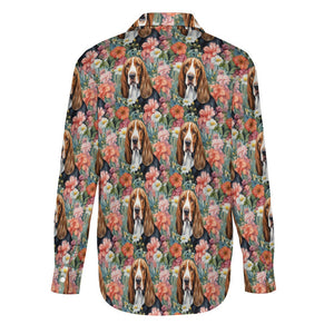 Botanical Beauty Basset Hound Women's Shirt-5