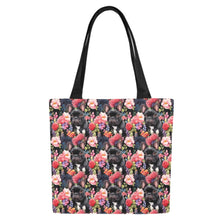 Load image into Gallery viewer, Botanical Beauty Black French Bulldog Large Canvas Tote Bags - Set of 2-Accessories-Accessories, Bags, French Bulldog-6