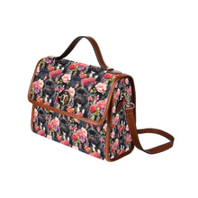 Load image into Gallery viewer, Botanical Beauty Black French Bulldog Satchel Bag Purse-Accessories-Accessories, Bags, French Bulldog, Purse-Black-ONE SIZE-2
