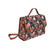 Load image into Gallery viewer, Botanical Beauty Black French Bulldog Satchel Bag Purse-Accessories-Accessories, Bags, French Bulldog, Purse-Black-ONE SIZE-4