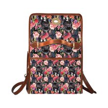Load image into Gallery viewer, Botanical Beauty Black French Bulldog Satchel Bag Purse-Accessories-Accessories, Bags, French Bulldog, Purse-Black-ONE SIZE-5