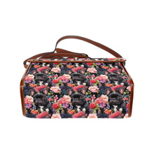 Load image into Gallery viewer, Botanical Beauty Black French Bulldog Satchel Bag Purse-Accessories-Accessories, Bags, French Bulldog, Purse-Black-ONE SIZE-6