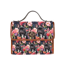 Load image into Gallery viewer, Botanical Beauty Black French Bulldog Satchel Bag Purse-Accessories-Accessories, Bags, French Bulldog, Purse-One Size-7