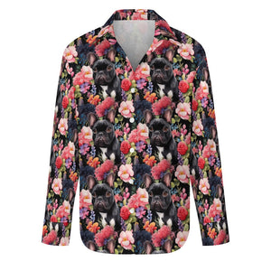 Botanical Beauty Black French Bulldog Women's Shirt - 3 Designs-Apparel-Apparel, French Bulldog, Shirt-6