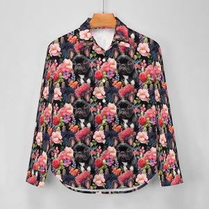 Botanical Beauty Black French Bulldog Women's Shirt - 3 Designs-Apparel-Apparel, French Bulldog, Shirt-4